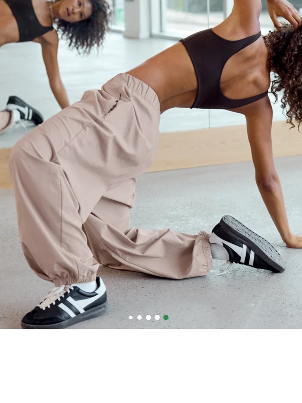 Relaxed High-Waist Jogger Pants in Beige